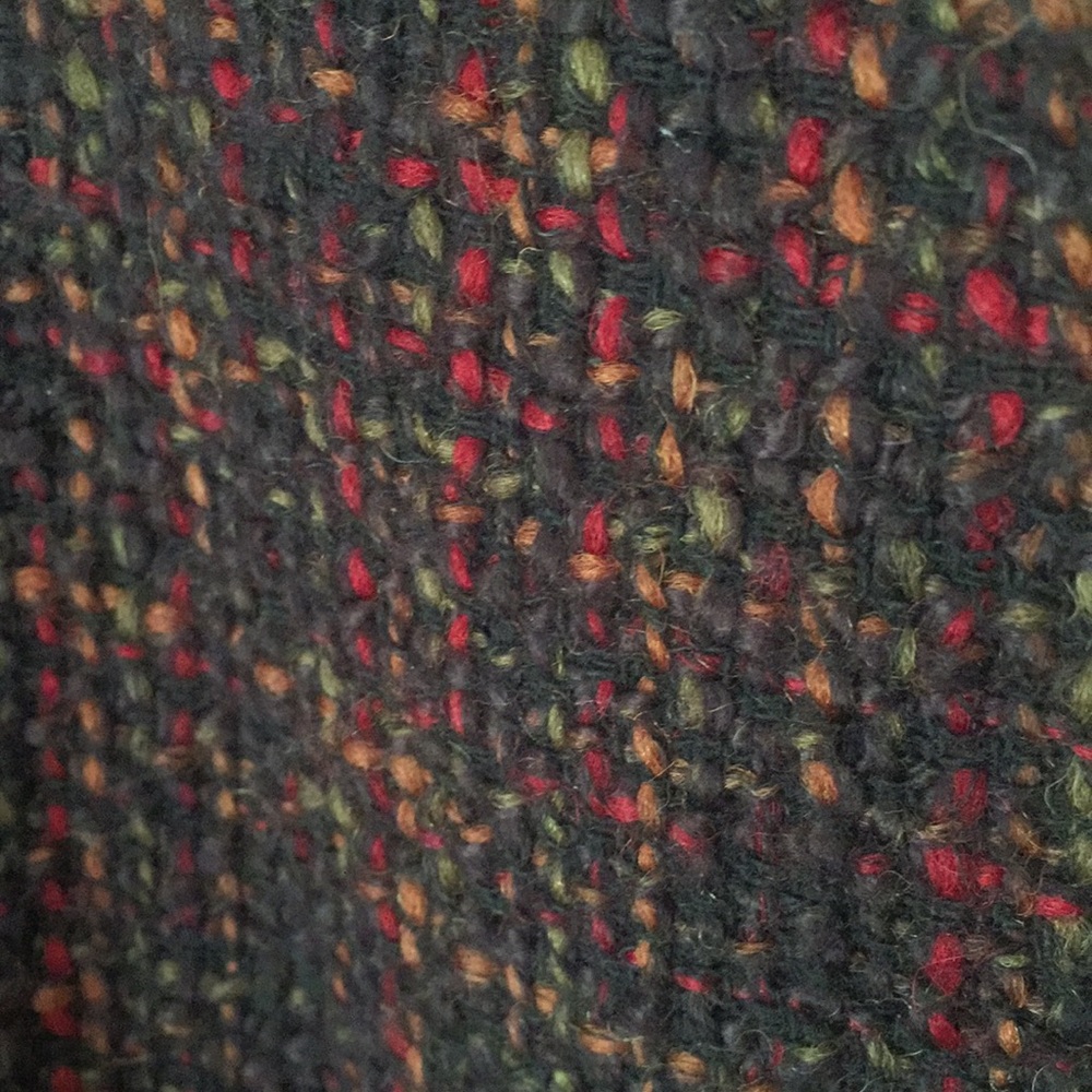 Talbots Multicolor Tweed Midi Skirt - Black Base with Red, Green & Orange Specks
